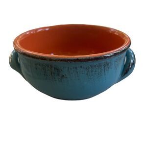 De Silva Terre D’Umbria Handmade Terracotta Bowl Made in Italy Teal